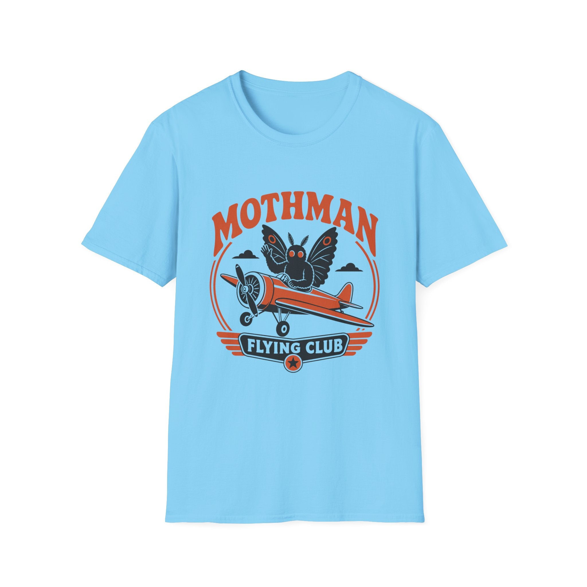 Mothman Flying Club T‑Shirt - Retro 70s Airplane