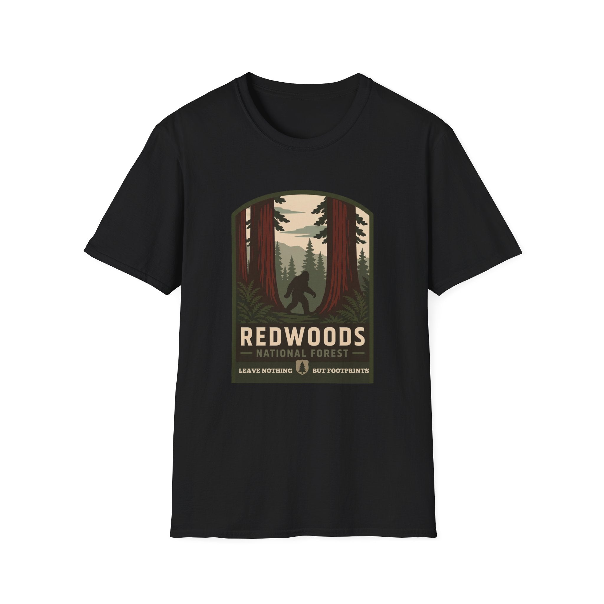 Redwoods National Park Bigfoot T‑Shirt — Vintage Forest Adventure Tee