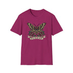 Mothman American Traditional Tattoo Style T-Shirt — Gothic Moth & Roses Graphic