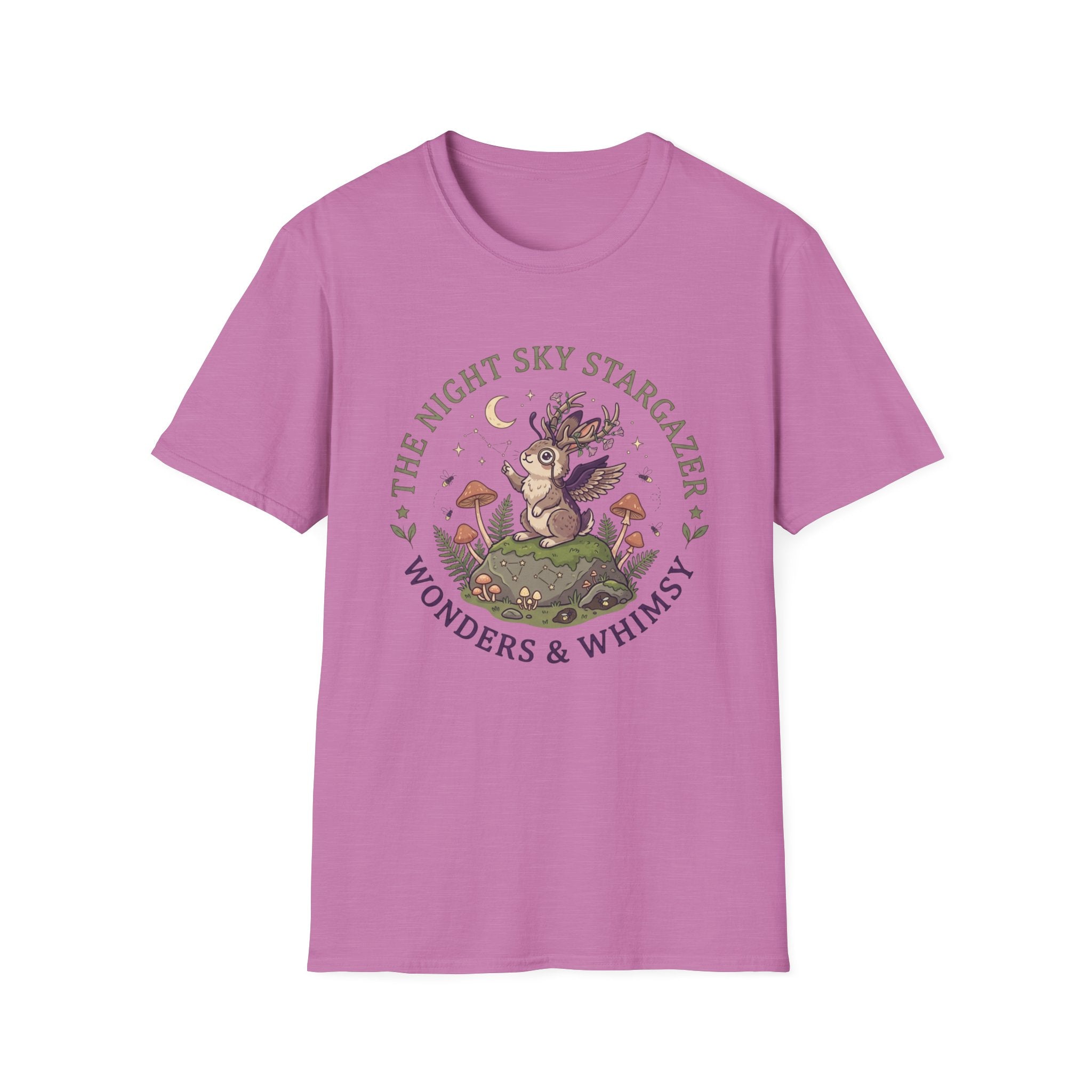 Cottagecore Woodland Jackalope T‑Shirt — “The Night Sky Stargazer” Cute Nature Tee