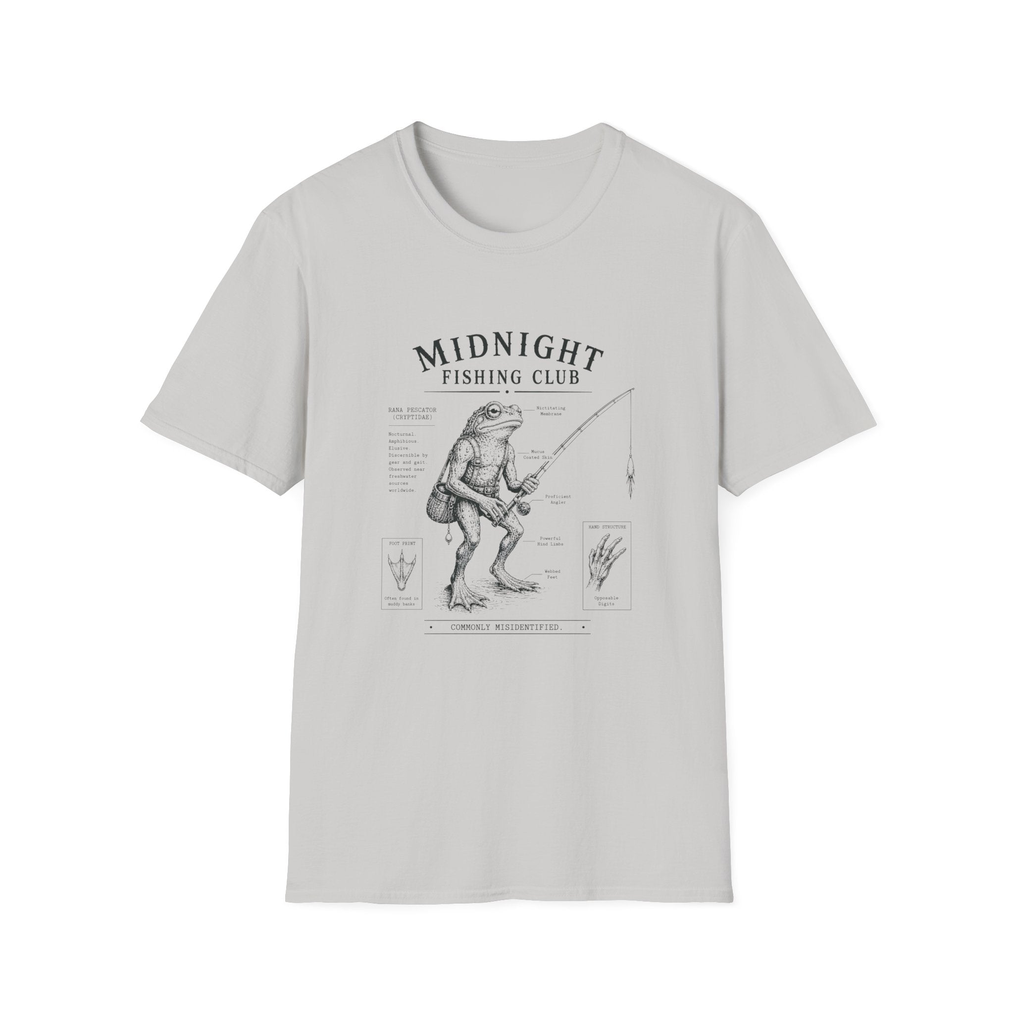 Midnight Fishing Club T-Shirt — Vintage Frog Man Angler Graphic Tee