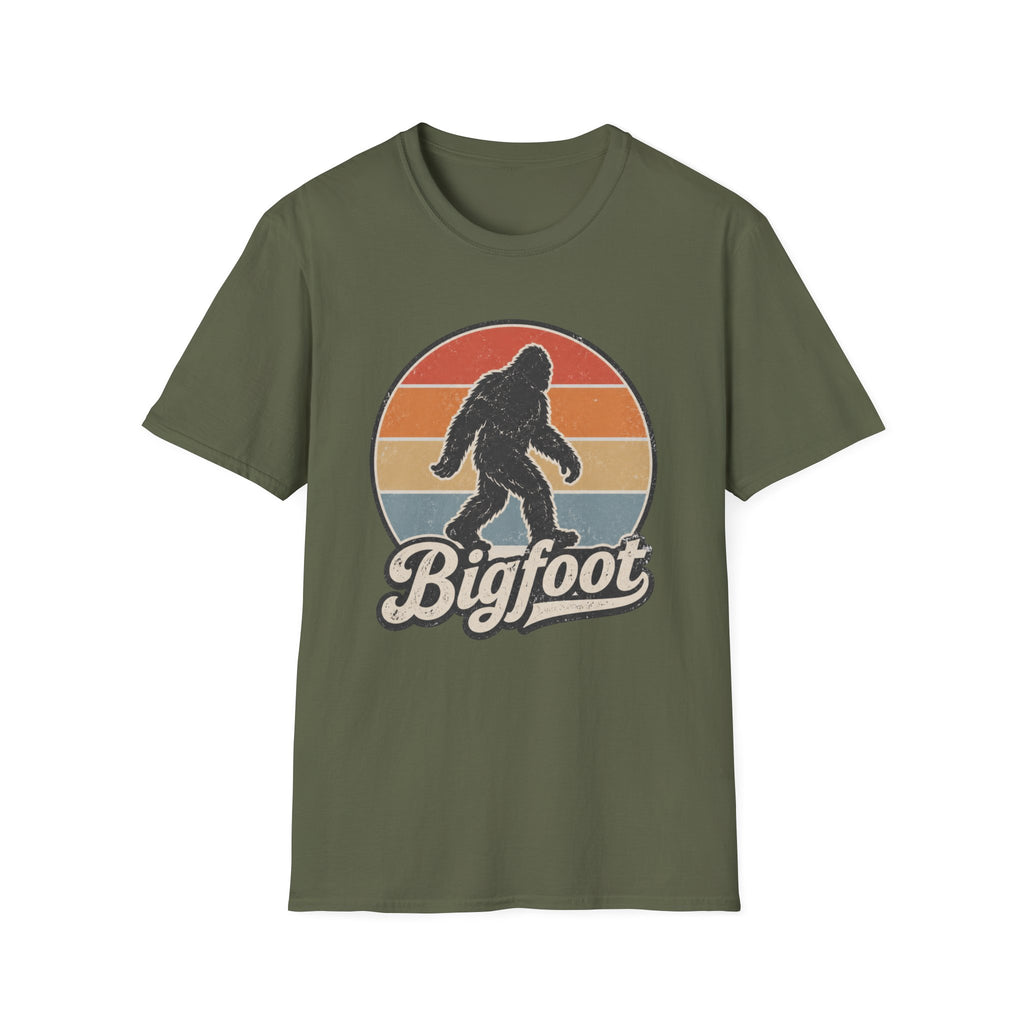 Bigfoot Retro Sunset T-Shirt — Vintage Sasquatch Graphic Tee